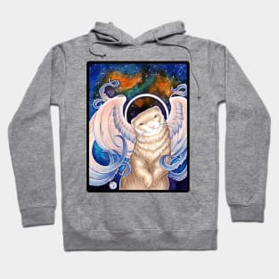 Angel Ferret And Stars - Black Outlined Version Hoodie